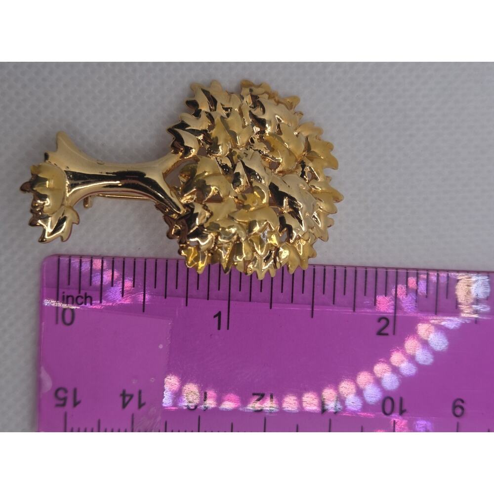 Vintage DaneCraft Gold/Silver Tone Filigree Tree Brooch Pin 1-1/2” - Picture 3 of 4